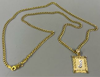 10K Gold Link Chain with Initial “J” Charm - 16” - 2.9gr