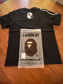 A Bathing Ape BAPE Ape Head Logo Graphic Tee Black/White Men’s L Crew Neck