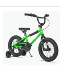 Green Kids Bike With Training Wheels