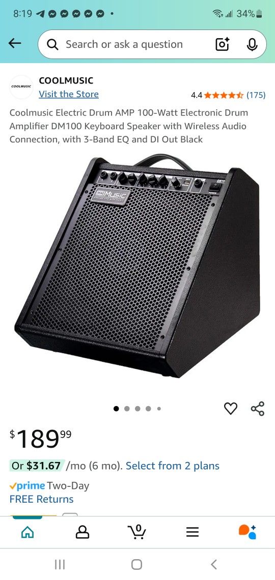 BRAND NEW..Coolmusic Electric Drum AMP 100-Watt Electronic Drum