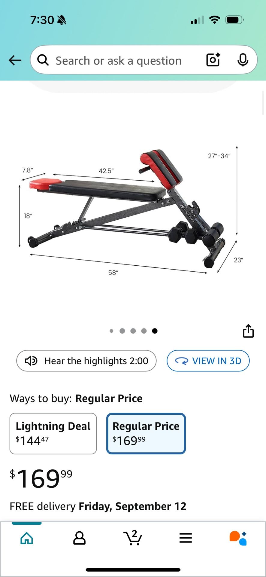 FF Finer Form Workout Bench