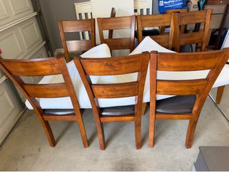 6 wooden chairs Costco like new $1 BEST OFFER
