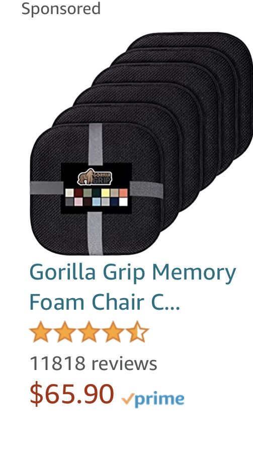 Gorilla Grip Brown Chair Cushions* New * Set Of 6 for Sale in Las