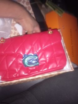 Red Quilted Leather Crossbody Flap Bag
