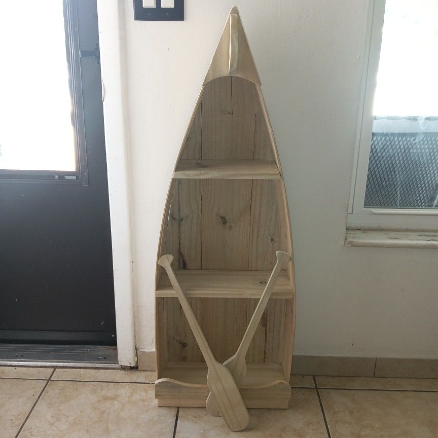Wooden Nautical Theme Boat Book Shelf