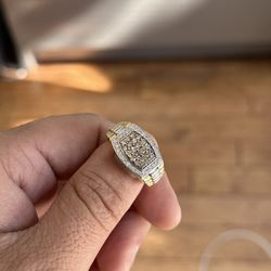 Champaign Diamond Pinky Ring 