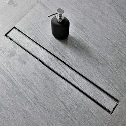 18-Inch Linear Shower Drain with Tile Insert Grate,Brushed 304 Stainless Steel Rectangle Shower Floor Drain, Floor Shower Drain