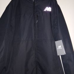Men's New Balance Windbreaker Jacket All Black Size Small Brand New 