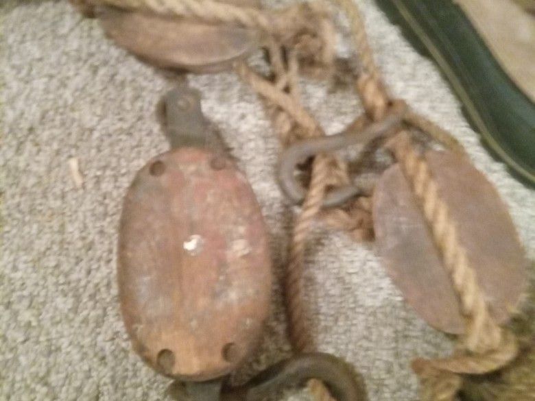 Vintage Rope And Pulley