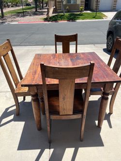 Wood table with 4 chairs