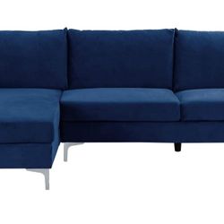 Navy Blue L Shaped Couch 