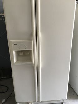 Kenmore beige refrigerator