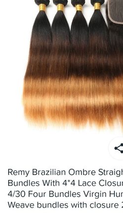 Remy Brazilian straight hair with closure