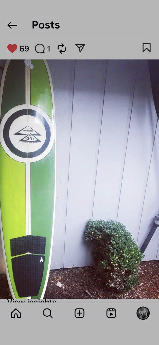 Eight foot fun Rider. board by the greek