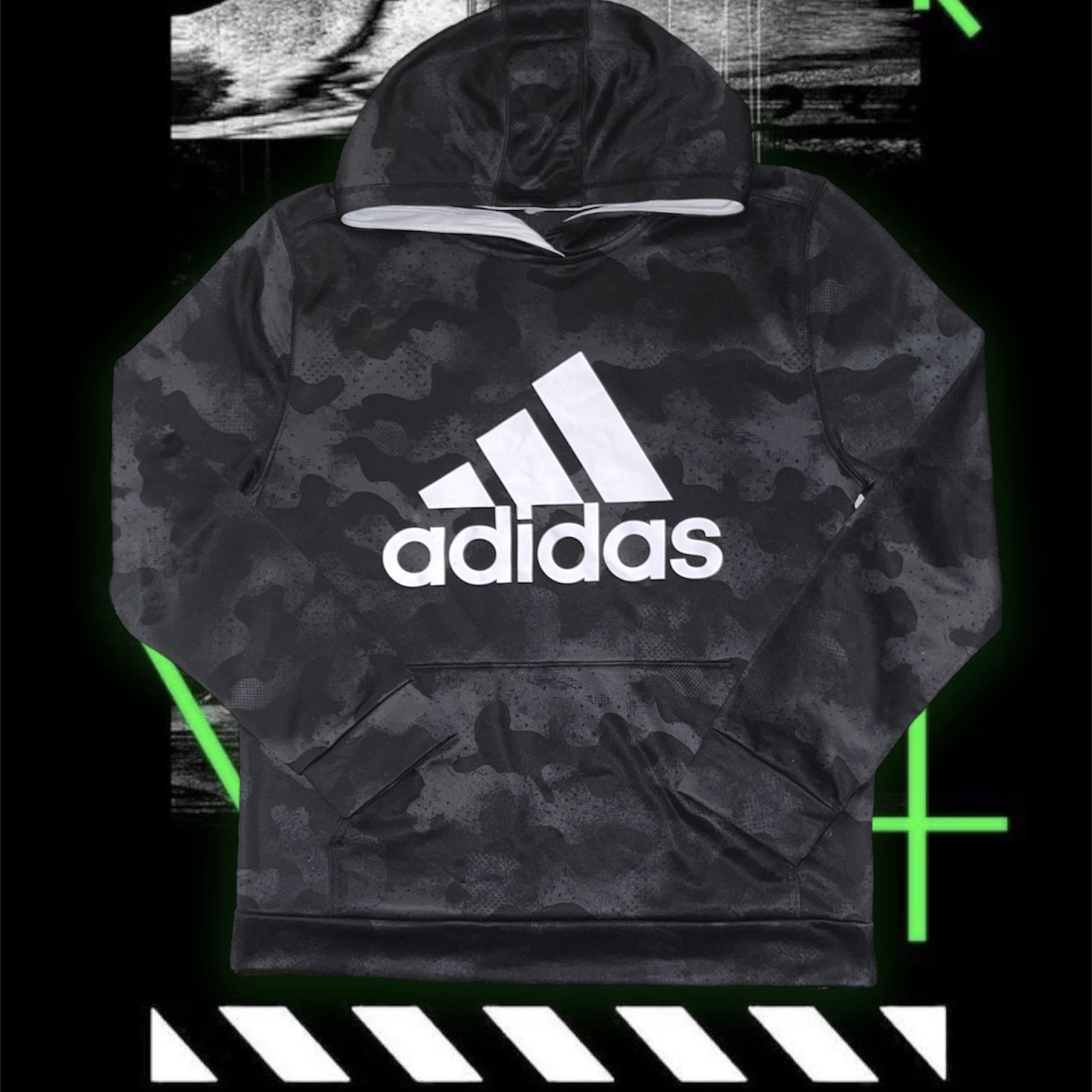 Adidas Black Unisex Camo Hoodie Sweatshirt