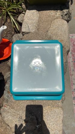 922 8x3x2 Robin Egg Turquoise Blue Square dish NO LID