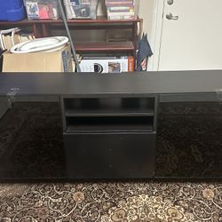 ✨ Sleek Black Entertainment Stand – Modern & Almost New! ✨