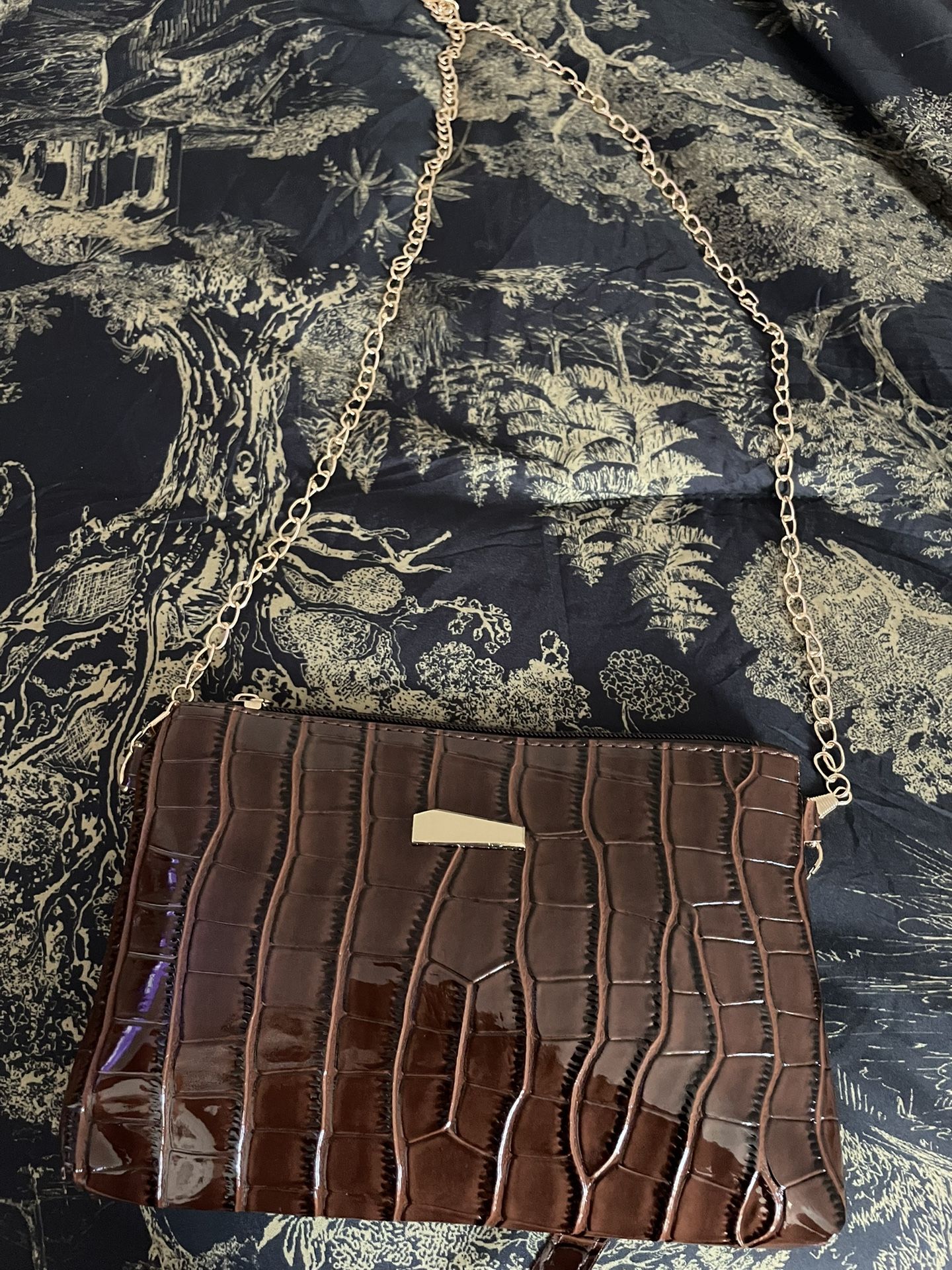 Croc Purse Brown FASHION Nova