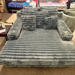 67"W Dark Gray Corduroy Oversized Sofa Chaise Lounge Chair with Cupholders and USB Charging Port