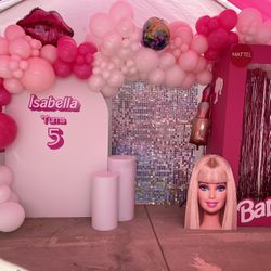Barbie Theme Glam Birthday Balloon Garland 