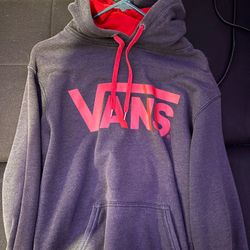 grey and red vans hoodie