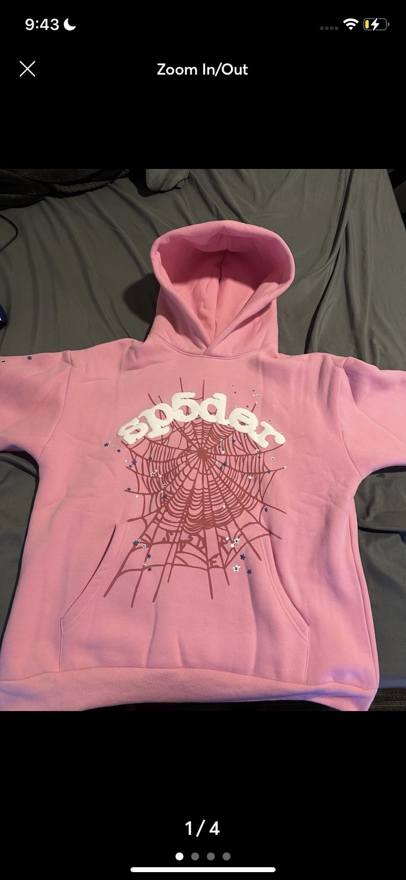 Sp5der Hoodie “Sp5der OG Web Hoodie” Brand new size small Light pink