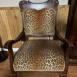 Vintage Armchair with Leopard Upholstery