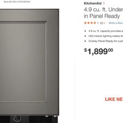 KitchenAid Small undercounter Fridge