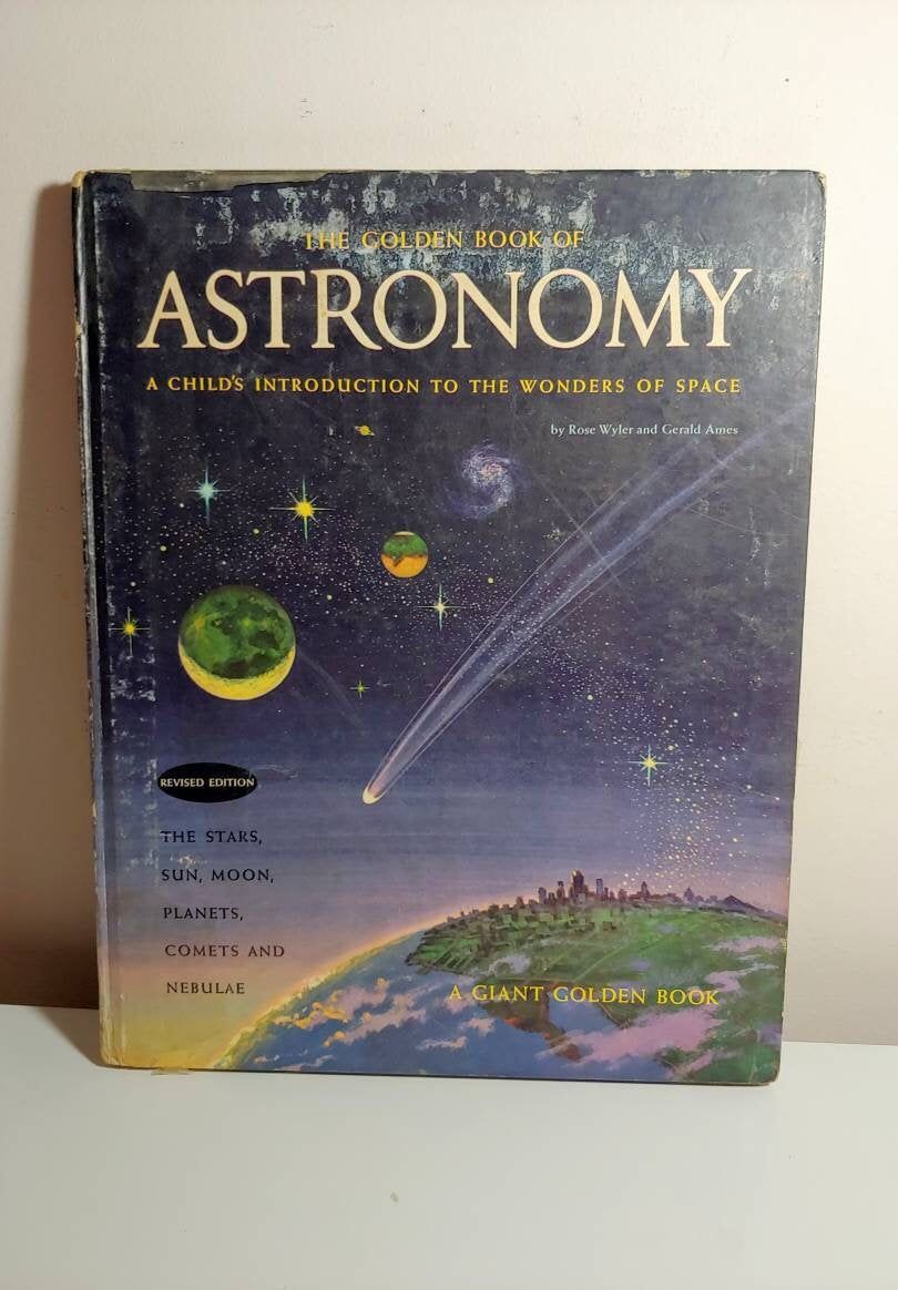 1950's The Golden Book of Astronomy Retro Children's Book on Space Giant Golden Book Wyler & Ames