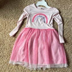 Unicorn Dress Size 6 For Girls Pink Long Sleeve
