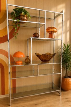 Vintage Mid Century Milo Baughman Étagère Shelving Wall Unit