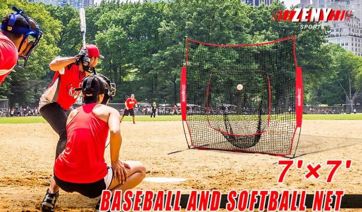 7'×7' Baseball/Softball Practice Batting Net w/Carrying Bag