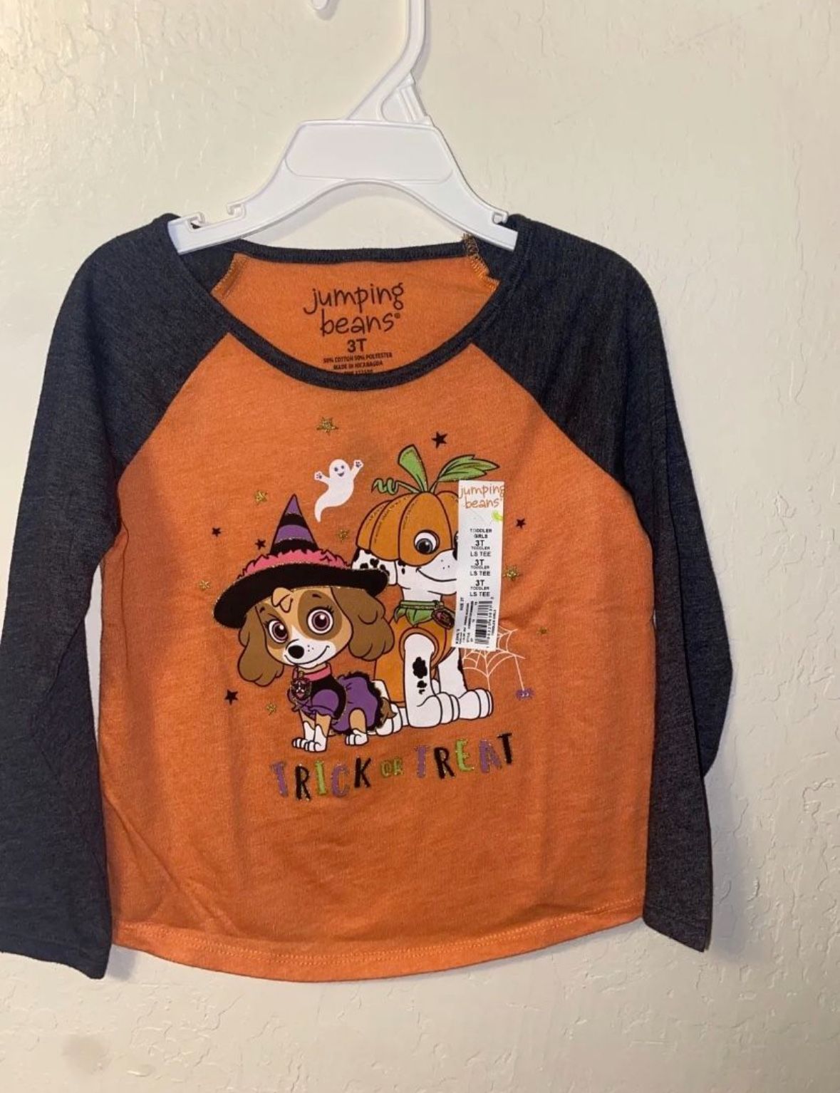 Paw Patrol Halloween Shirt Toddler Size 3T Jumping Beans NEW!!!