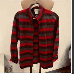 Talbots Striped Wool Jacket Size Large