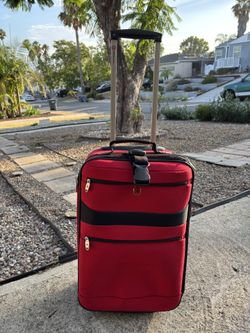 Swiss Gear Red Carry-on Expandable Luggage, Rolling 2-wheeled Bag