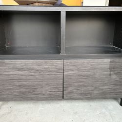 (2) Black IKEA Cabinets/bookshelves 