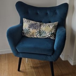 Armchair Blue Teal Velvet