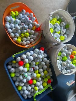 Buckets of golf balls