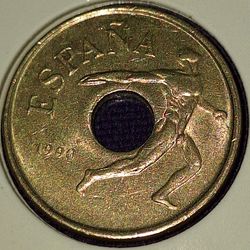 1990 Spain 25 Peseta Discus Barcelona Olympics Coin