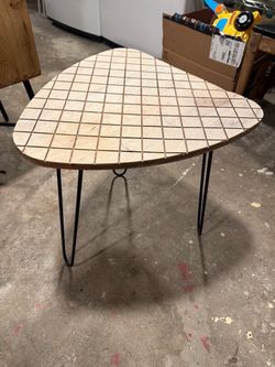 Triangle Side Table with Hairpin Legs