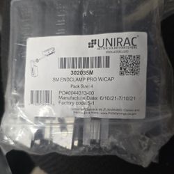 Unirac Sm Endclamp With Cap 4 Pac