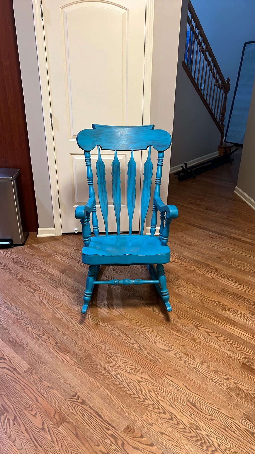 Extra Wide Hand Painted Wood Rocking Chair