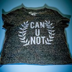 Bethany Mota “CAN U NOT” Graphic Tee – Women’s S/P , Gray/White –Very Good
