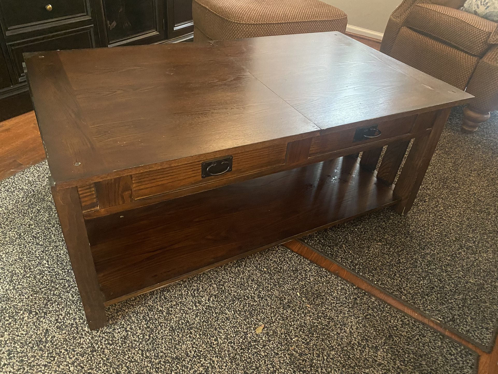 Furniture of America Carl Lift-Top Wood Dark Oak Coffee Table