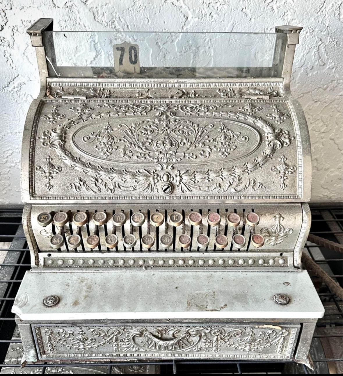 1910 WORKING National Cash Register NCR Model 332 Candy Store Adding Machine Ornate Metal