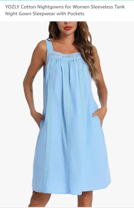 Nightgown-pajamas-100% cotton- Never Worn Size XL