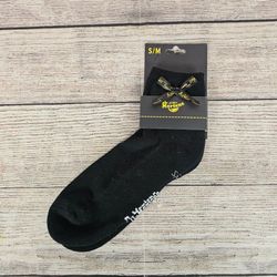 New DR MARTENS Bow Ankle Socks Size S-M Black / Script Air Wair Logo Bow