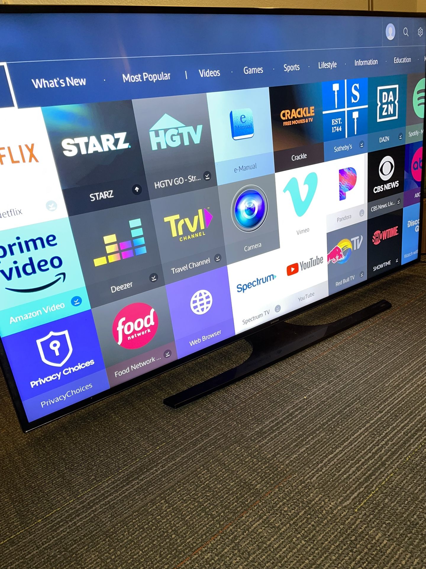 65”Samsung 4K 2160p UHD Smart Tv Wifi Model UN65JU6500