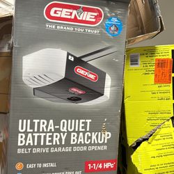 Genie ultra quiet garage door opener - belt drive -  battery backup