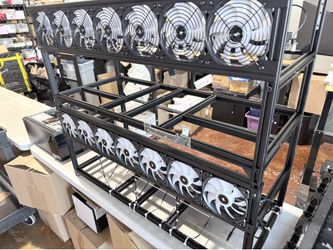 Open Air GPU Mining Rig Frame with CPU & Fans